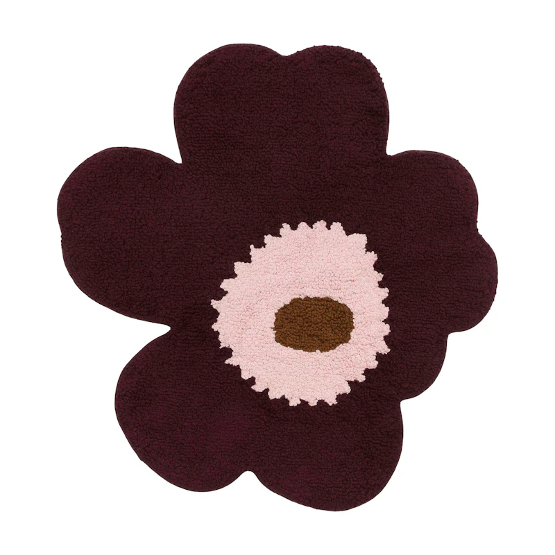 Unikko Bath Rug 73X74 cm, Plum / Toffee / Pink