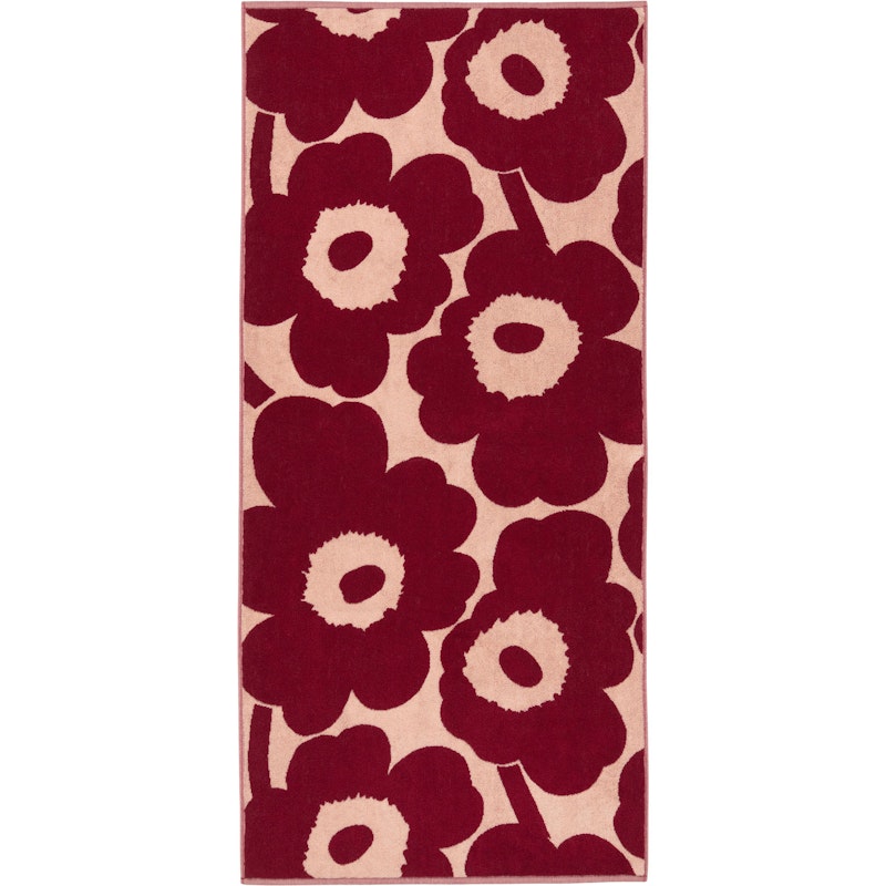 Unikko Bath Towel 70x150 cm, Pink / Dark Cherry