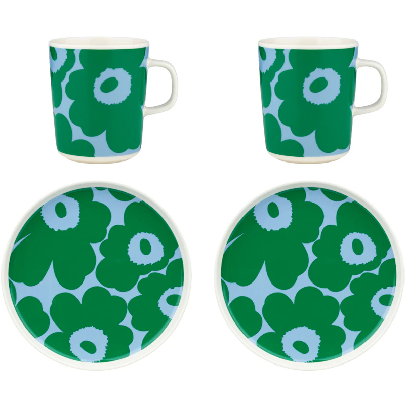 Unikko Breakfast Set, Blue / Green
