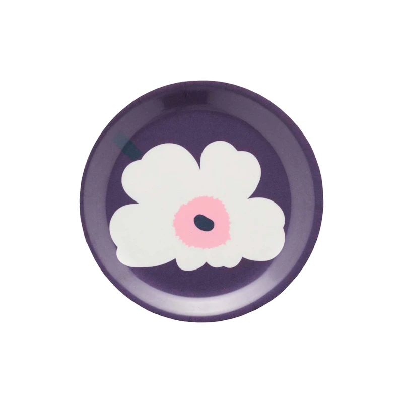 Unikko Coaster Ø11 cm, Plum / White / Pink