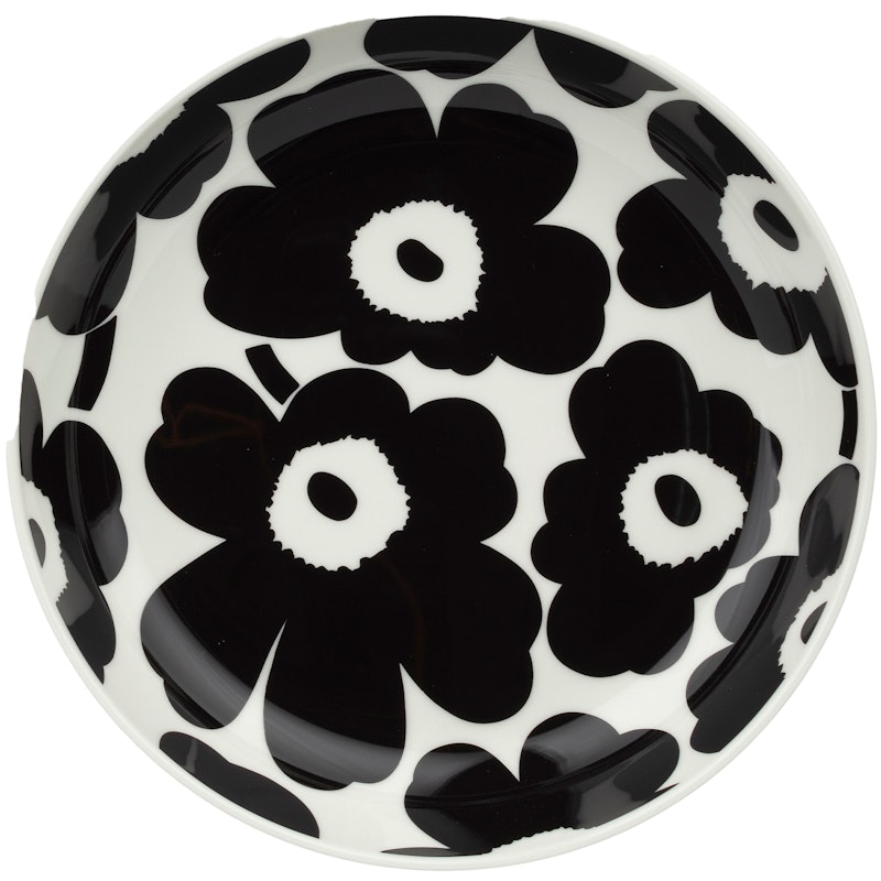 Unikko Deep Plate 20,5 cm, Black / White