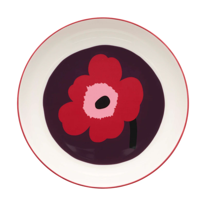 Oiva/Unikko Deep Plate Ø20,5 cm, Plum / Cranberry / Pink