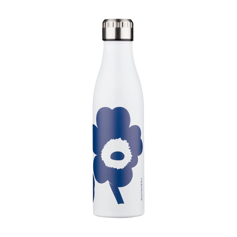 Unikko Drinking Bottle 500 ml, White / Blue