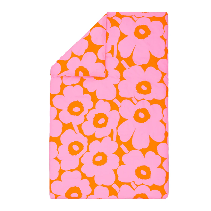Unikko Duvet Cover 210x150 cm, Pink / Orange