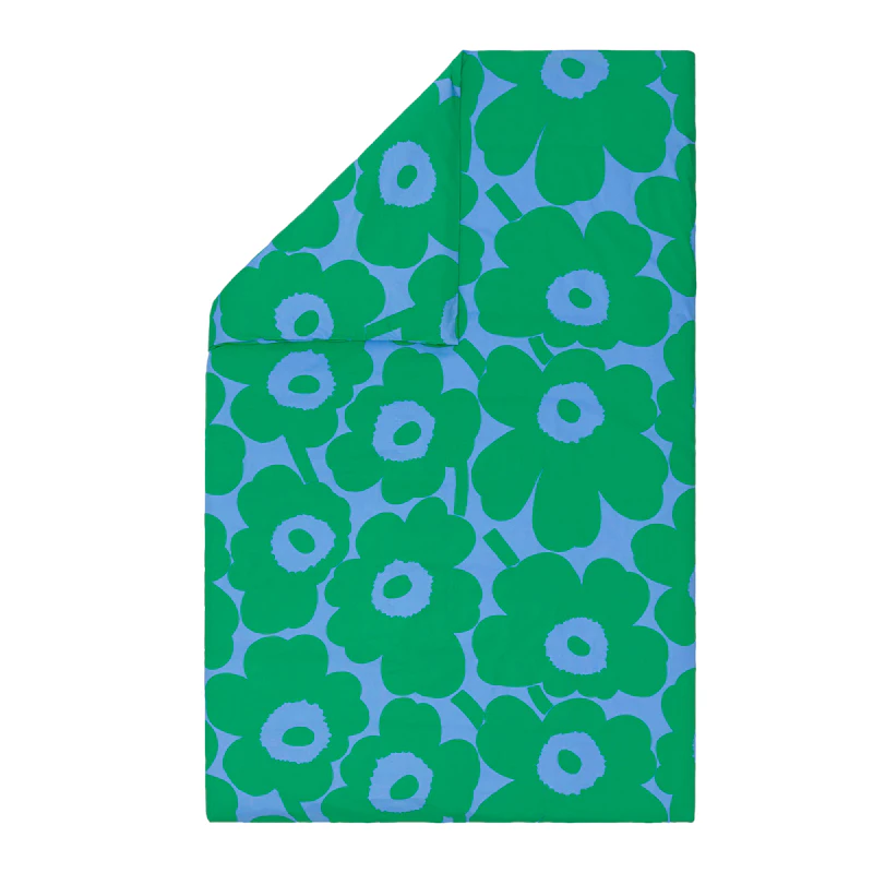 Unikko Duvet Cover 210x150 cm, Green / It Blue