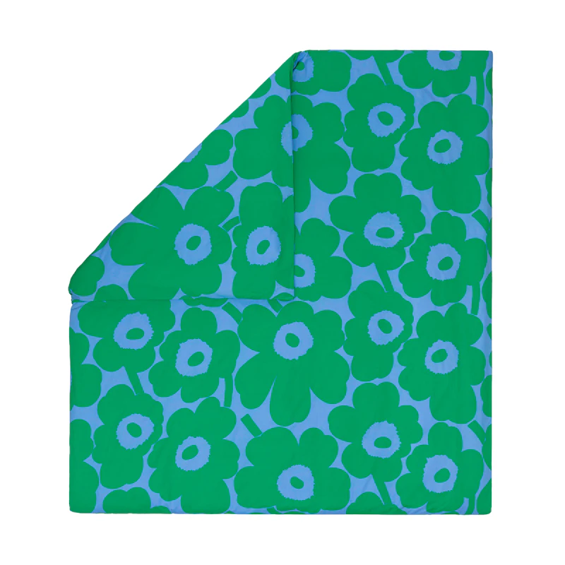 Unikko Duvet Cover 240x220 cm, Green / It Blue