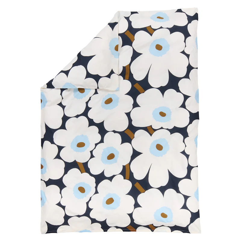 Unikko Duvet Cover 210x150 cm, Off-white / Blueberry