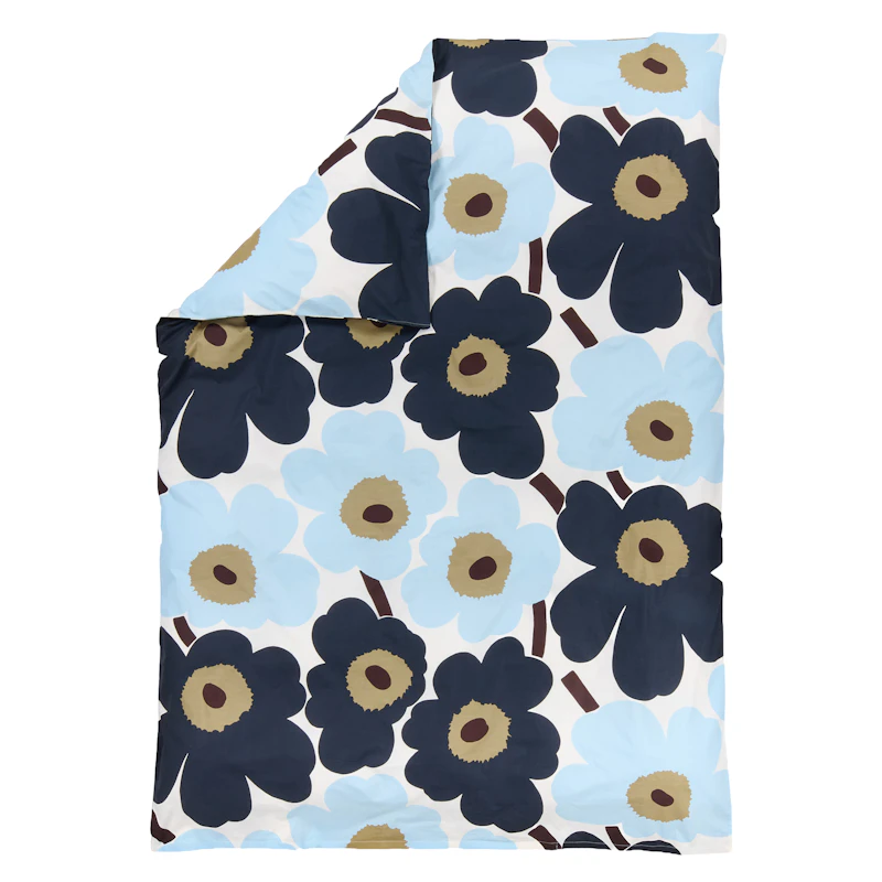 Unikko Duvet Cover 150x210 cm, cold blue / Blueberry