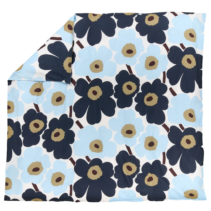Unikko Duvet Cover 220x240 cm, Cold blue / Blueberry