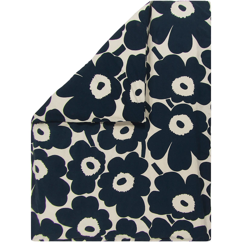 Unikko Duvet Cover Dark Blue, 140x200 cm