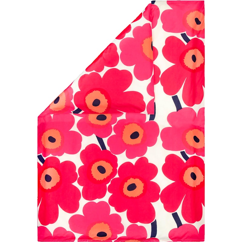 Unikko Duvet Cover White / Red, 240x220 cm