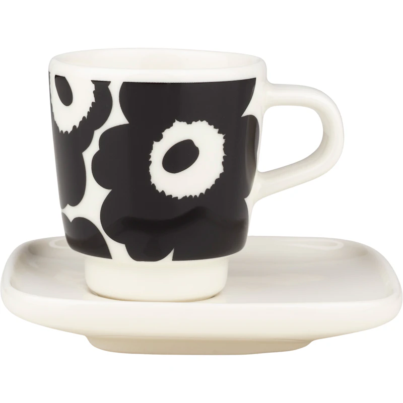 Unikko Espresso Cup 5 cl, Black / White