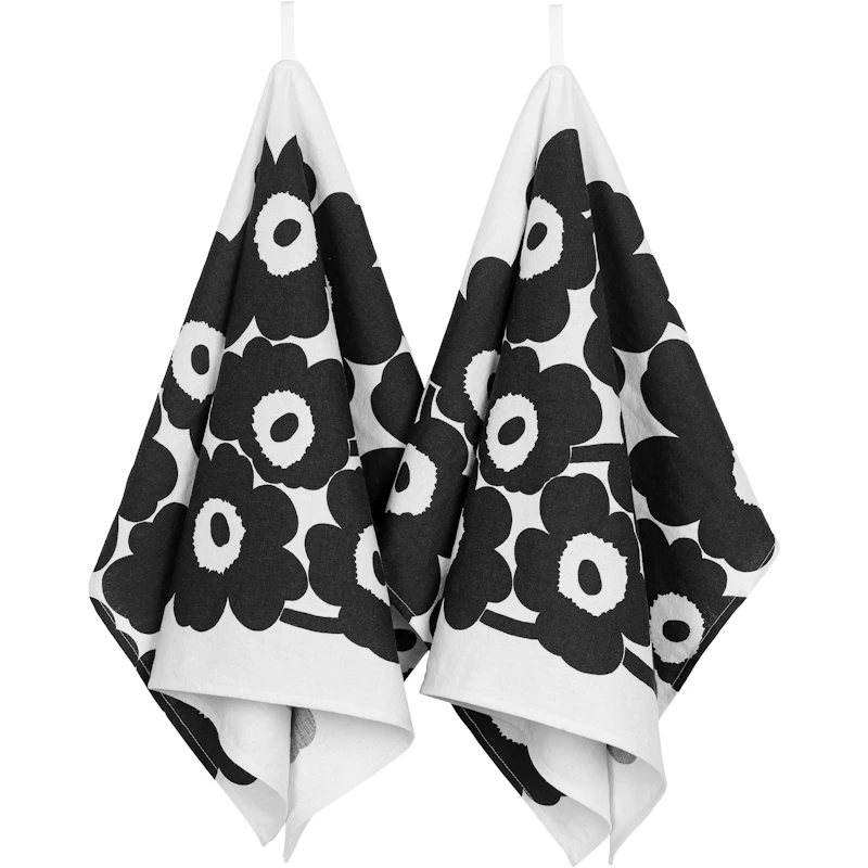 Unikko Kitchen Towel 47x70 cm 2-pack, Black / White