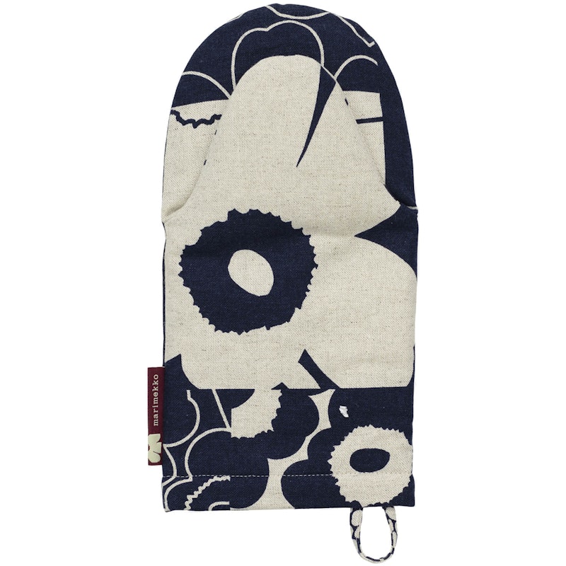 Pieni Unikko Oven Glove, Dark Blue / Linen