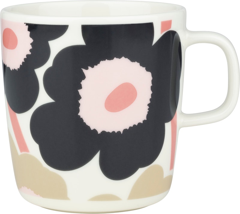 Oiva/Unikko Mug 40 cl, Pink / Sand / Charcoal