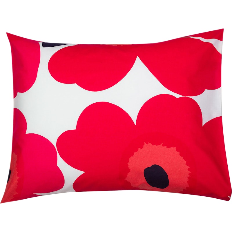 Unikko Pillowcase 60x63 cm, Red / White
