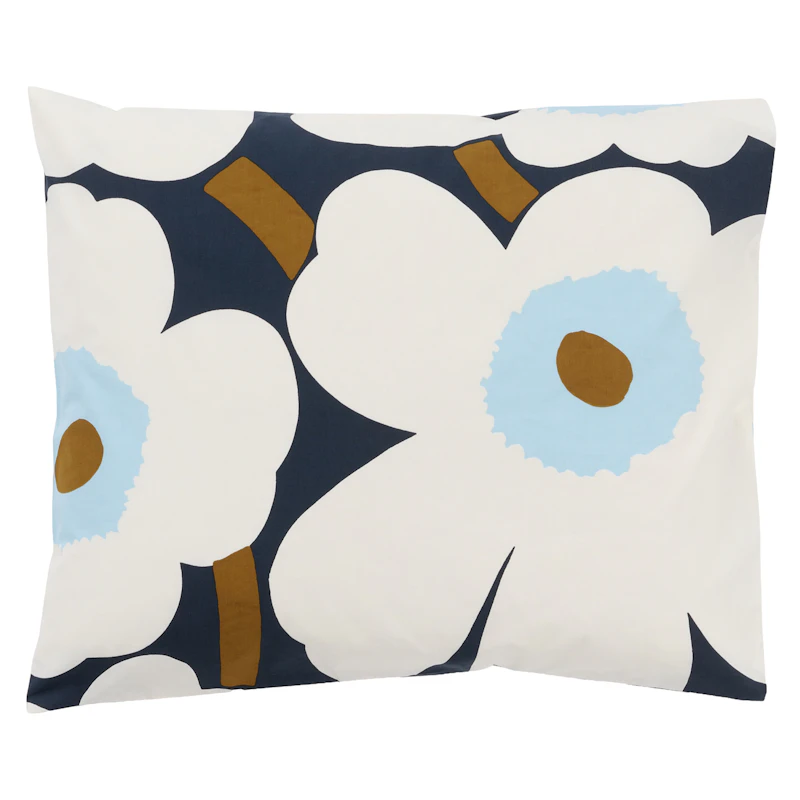 Unikko Pillowcase 60x63 cm, Blueberry / Off-white