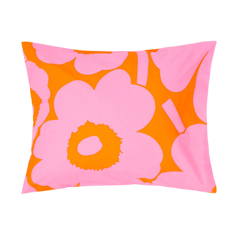 Unikko Pillowcase 50x60 cm, Pink / Orange