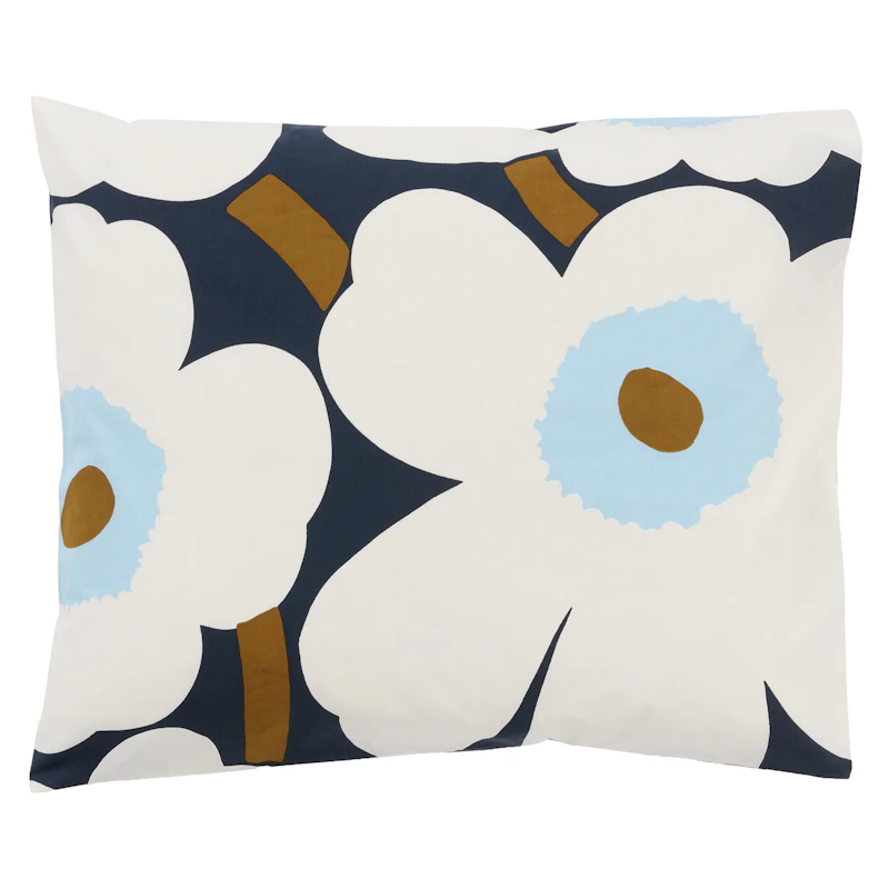 Unikko Pillowcase, White / Blueberry