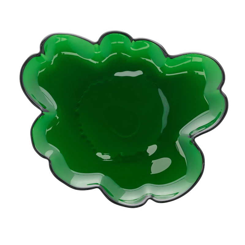 Unikko Plate Glass 20 cm, Green