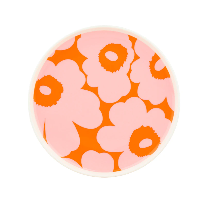 Unikko Plate 20 cm, White / Pink / Orange