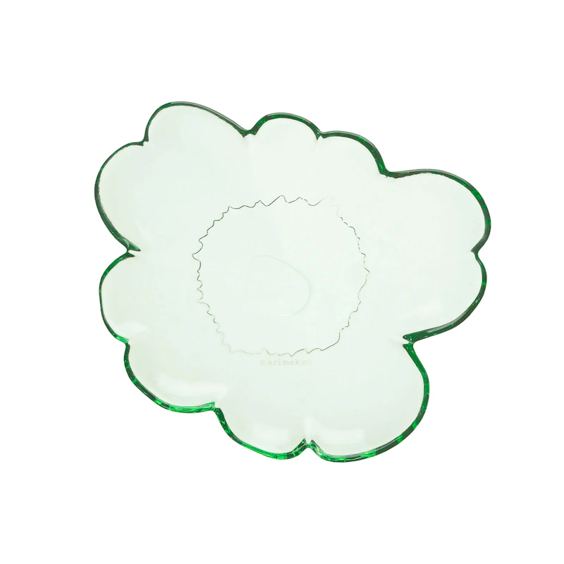 Unikko Plate 20 cm, Glass, Green