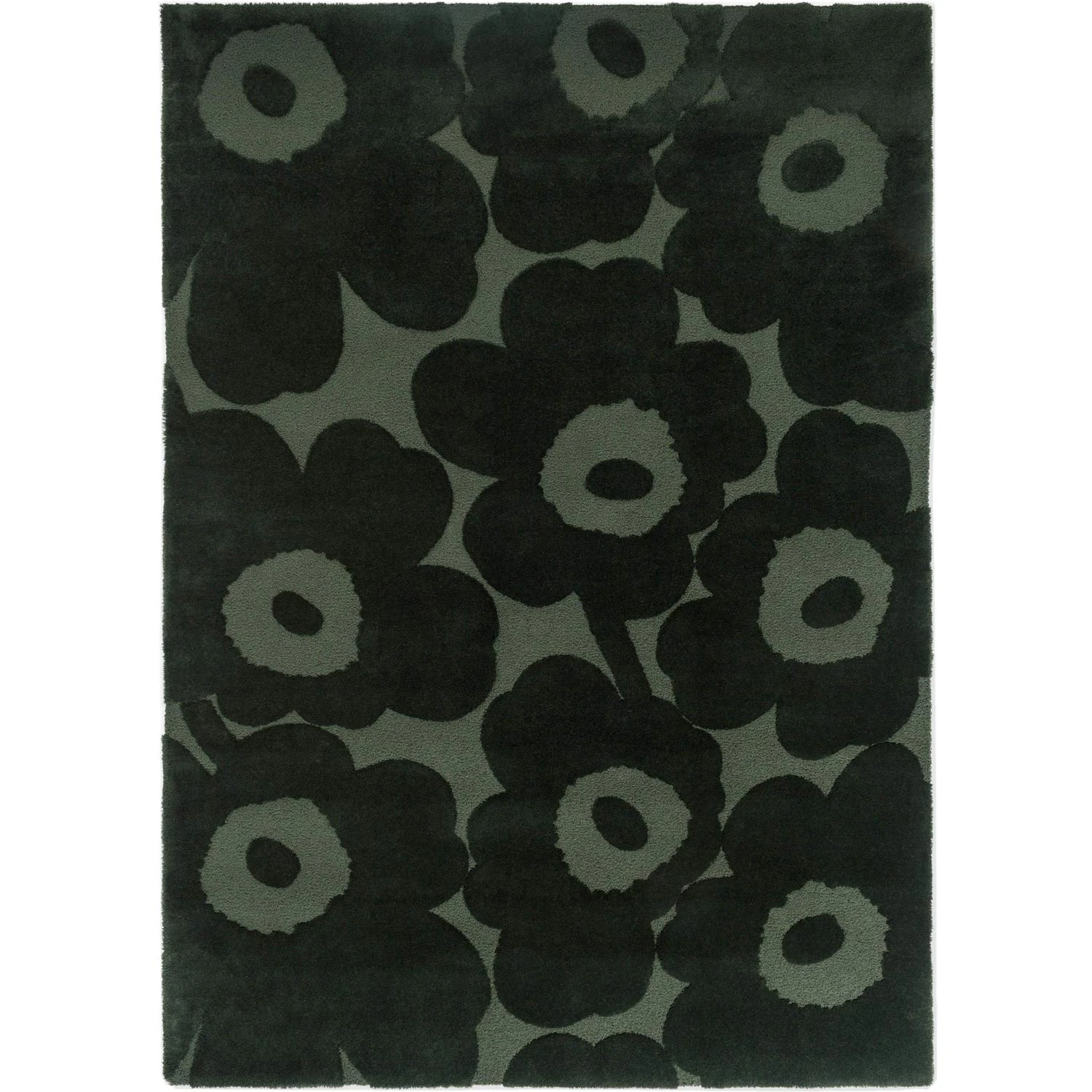 Unikko Rug 140x200 cm, Dark Green from Marimekko | RoyalDesign.co.uk