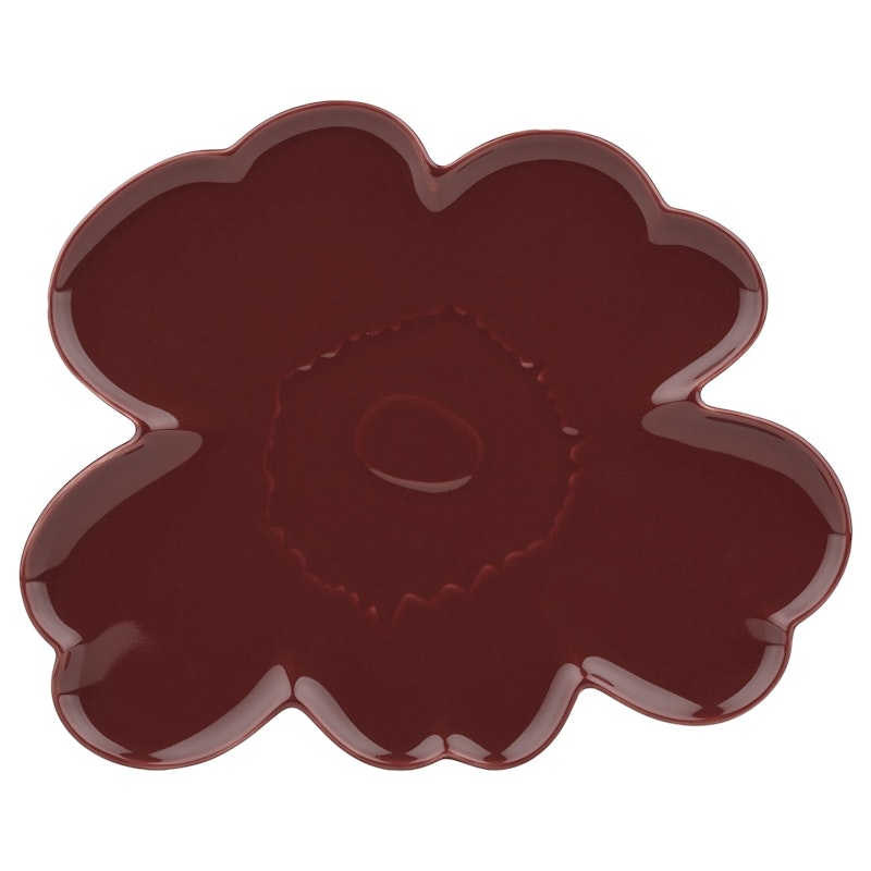 Unikko Shape Plate 32 cm, Burgundy