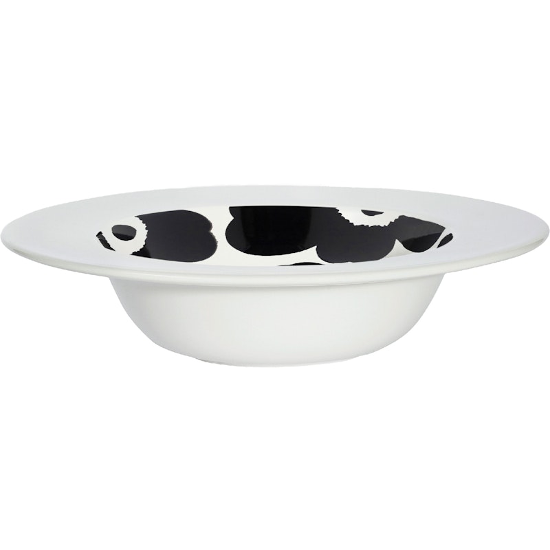 Unikko Syvä Lautanen Deep Plate 20 cm, White / Black