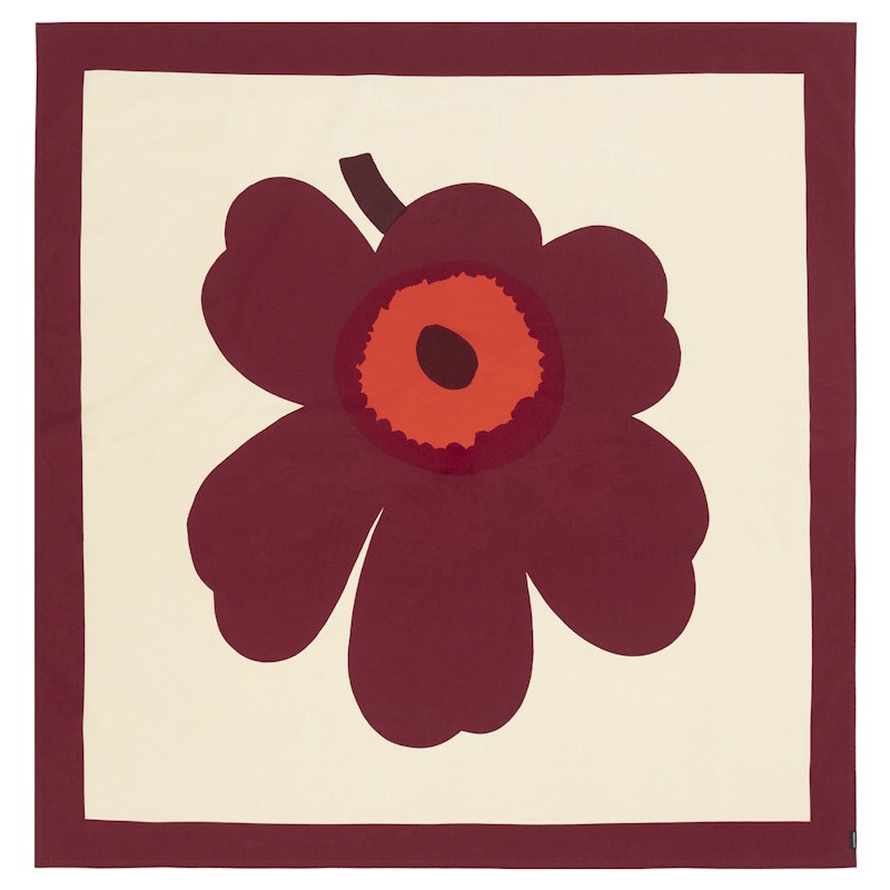 Unikko Tablecloth, Vanilla/Burgundy