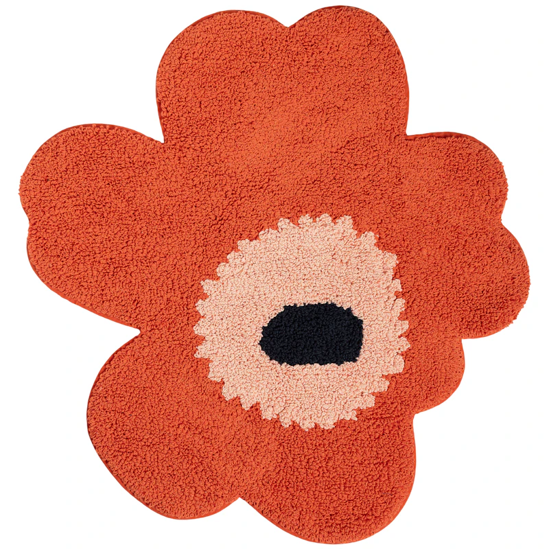 Unikko Bath Rug 73X74 cm, Orange Red
