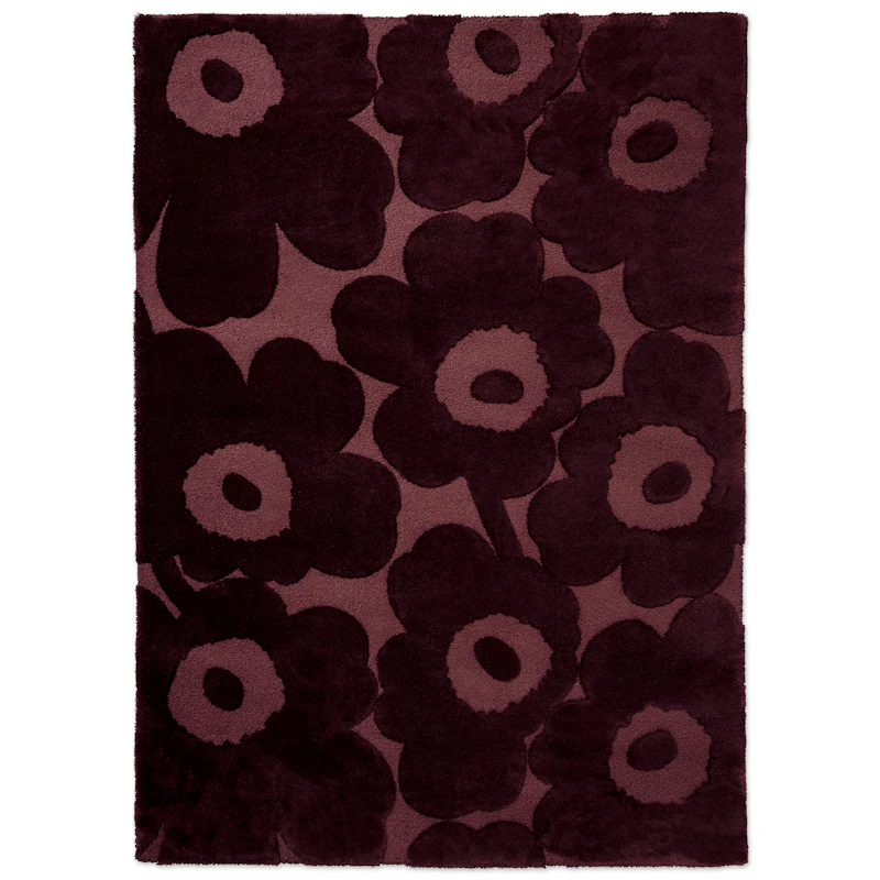 Unikko Rug 140x200 cm, Burgundy
