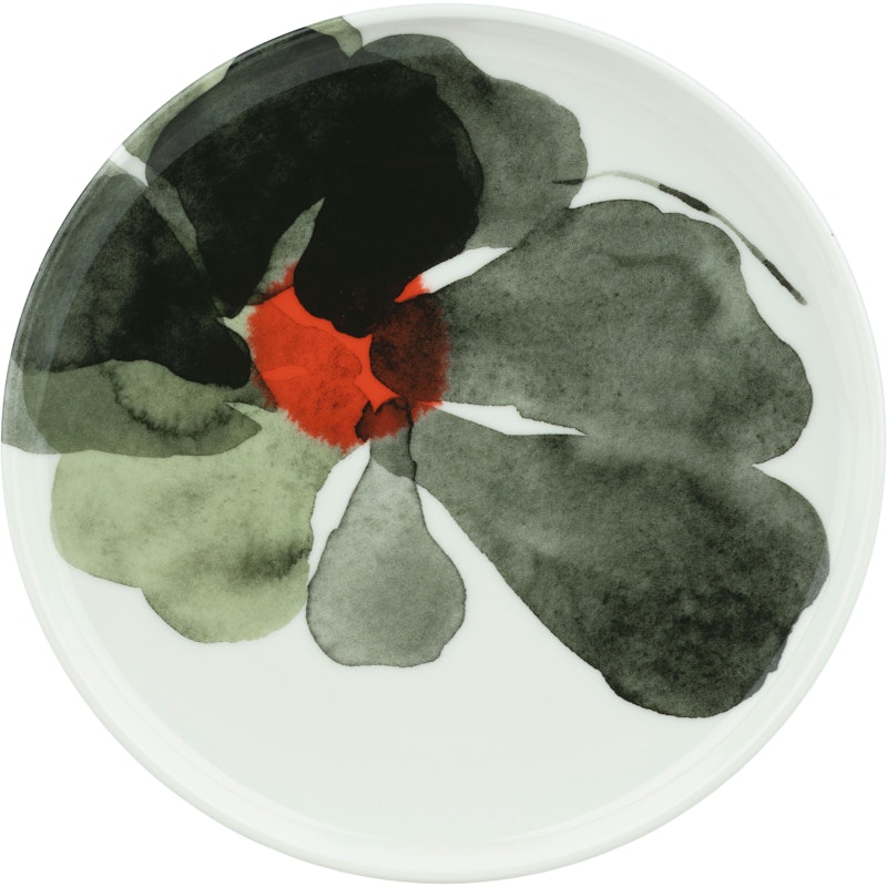 Valssi Plate 20 cm, White / Forest Green / Tomato Red