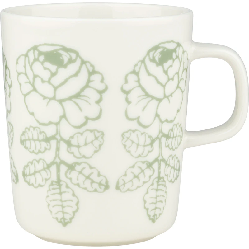Wedding Rose Mug 25 cl, White / Sage