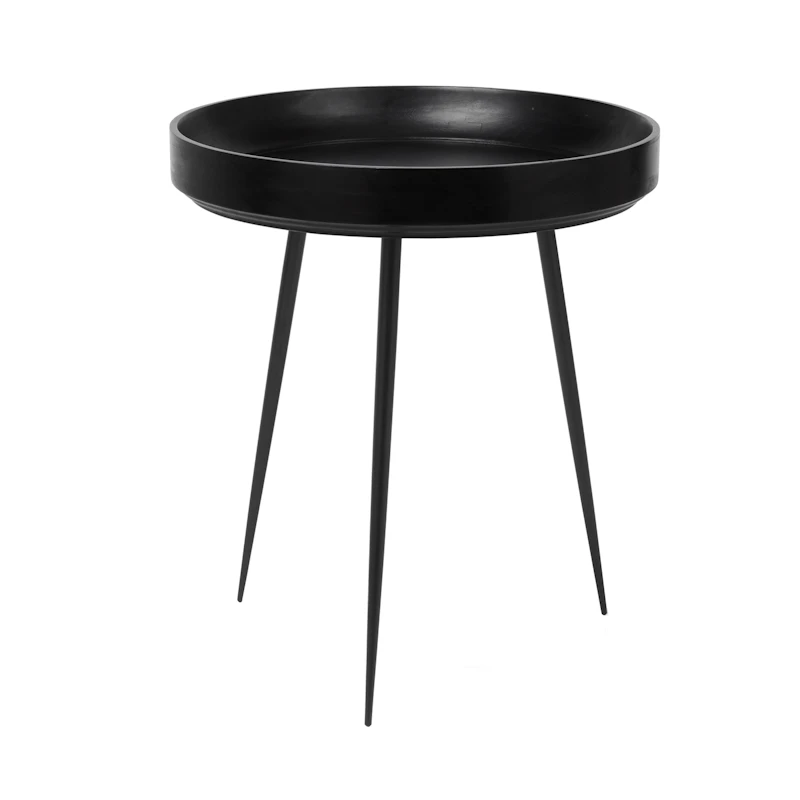 Bowl Coffee Table Black Stained Mango Wood, 46 cm