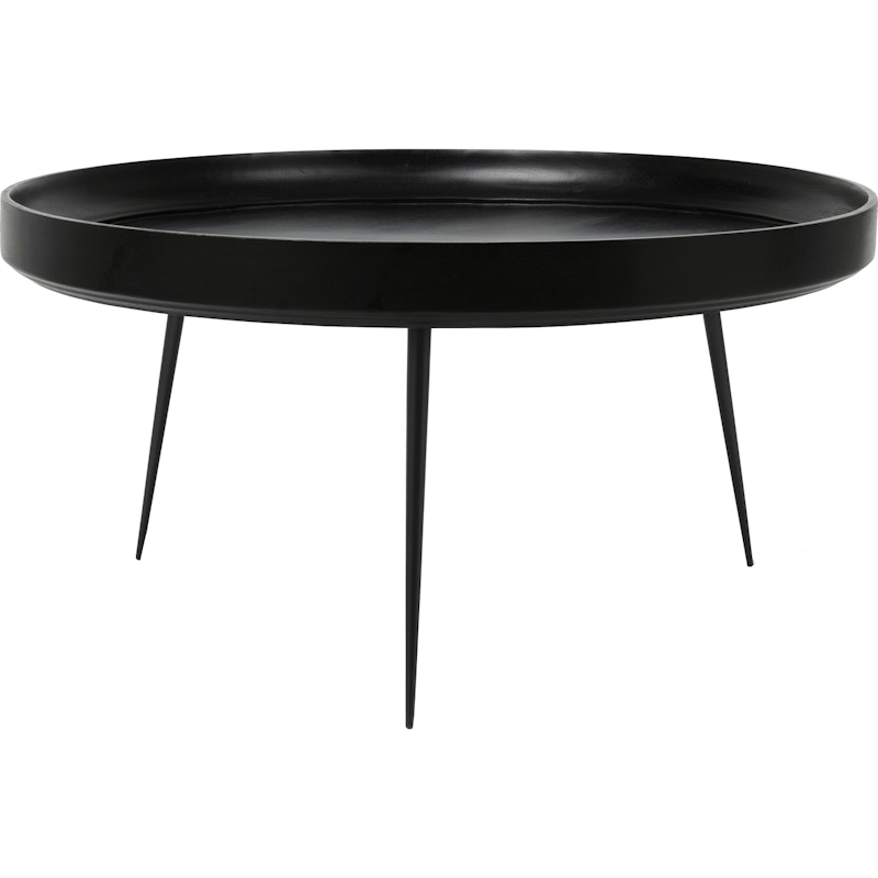 Bowl Coffee Table Black Stained Mango Wood, 75 cm