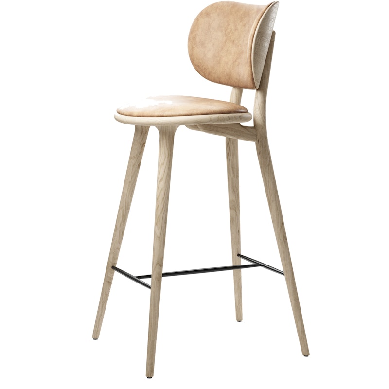 The High Stool Backrest, Matte Lacquered Oak