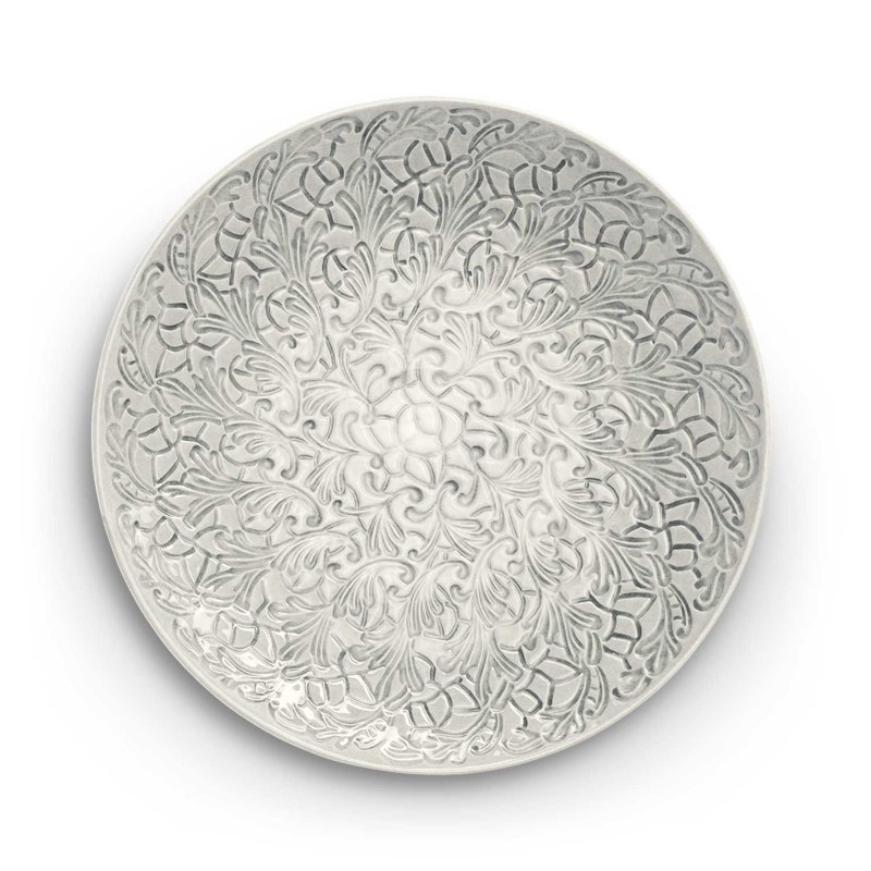 Lace Platter 34 cm, Grey