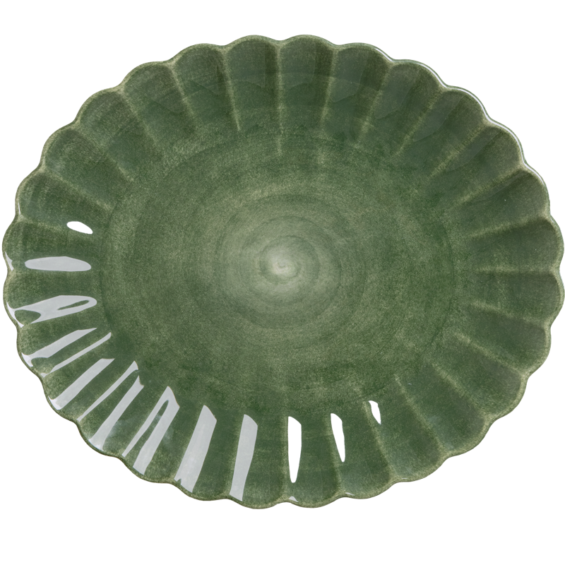 Oyster Dish 35x30 cm, Forest Green
