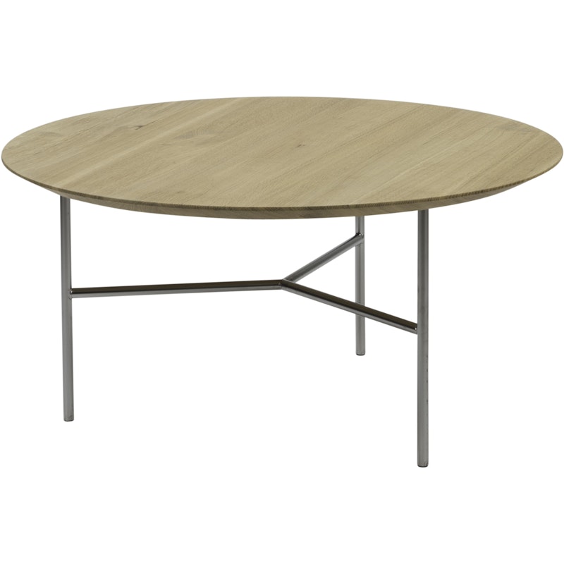 Tribeca Coffee Table Lacquered Oak / Satin Chromed Steel, 80 cm