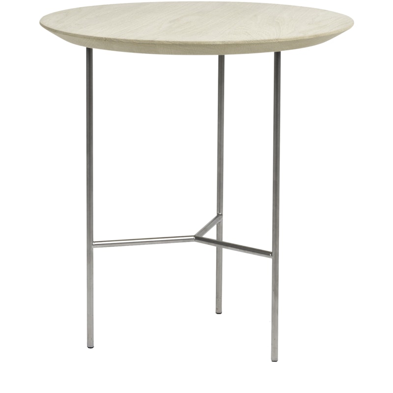 Tribeca Side Table Soaped Oak / Satin Chromed Steel, 47 cm