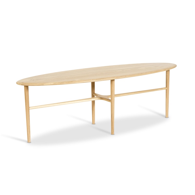 Crest Oval Coffee Table 150x50 cm, Clear Oak
