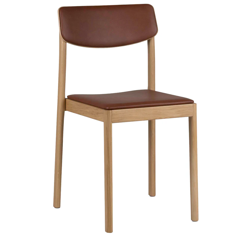 Vero Chair, White-pigmented matt-varnished oak / Cognac