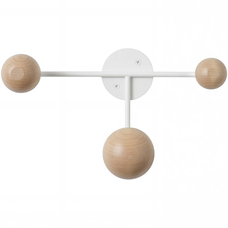 Bill Triple Coat Rack, White