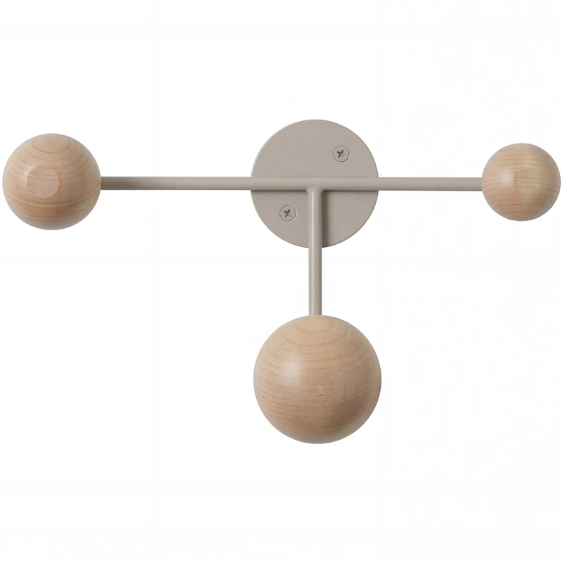 Bill Triple Coat Rack, Greige