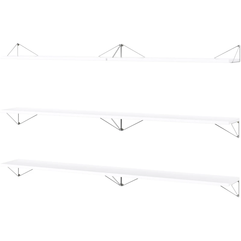 Pythagoras Shelf Set 6 Shelves, White / Chrome