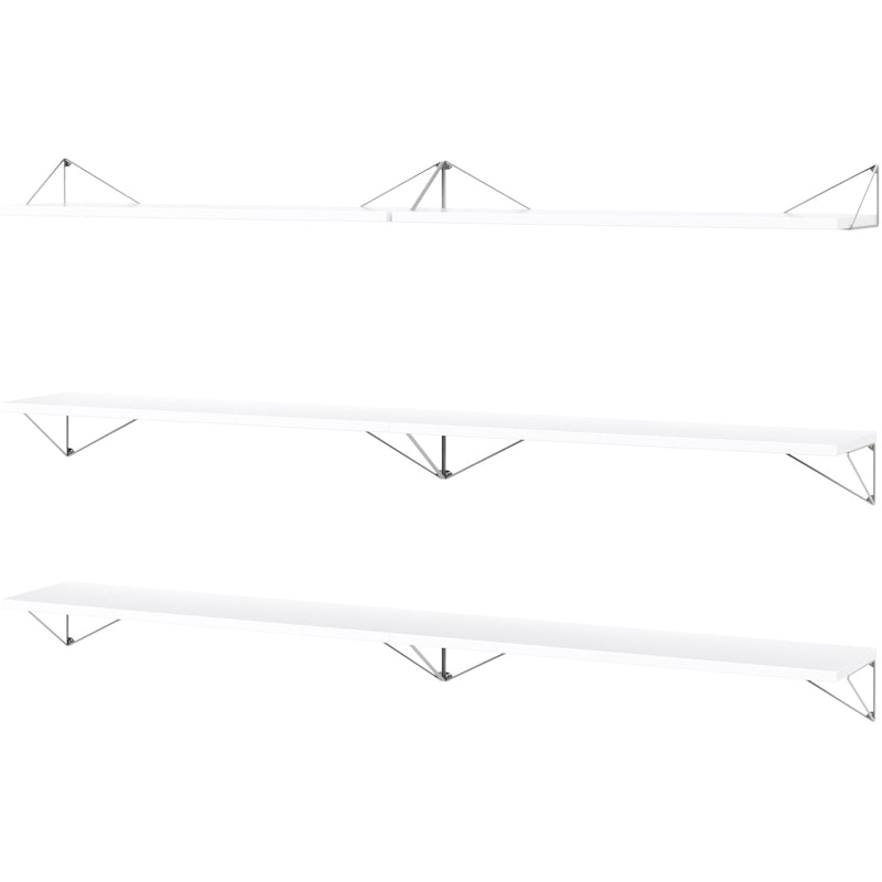 Pythagoras Shelf Set 6 Shelves, White / Chrome