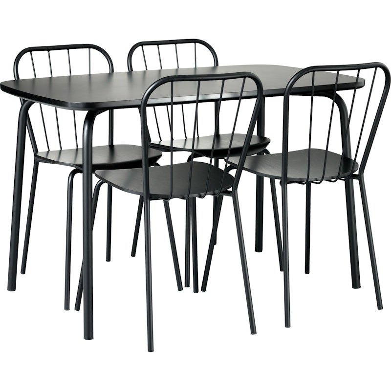 Same Table Set 4 Seats, Black