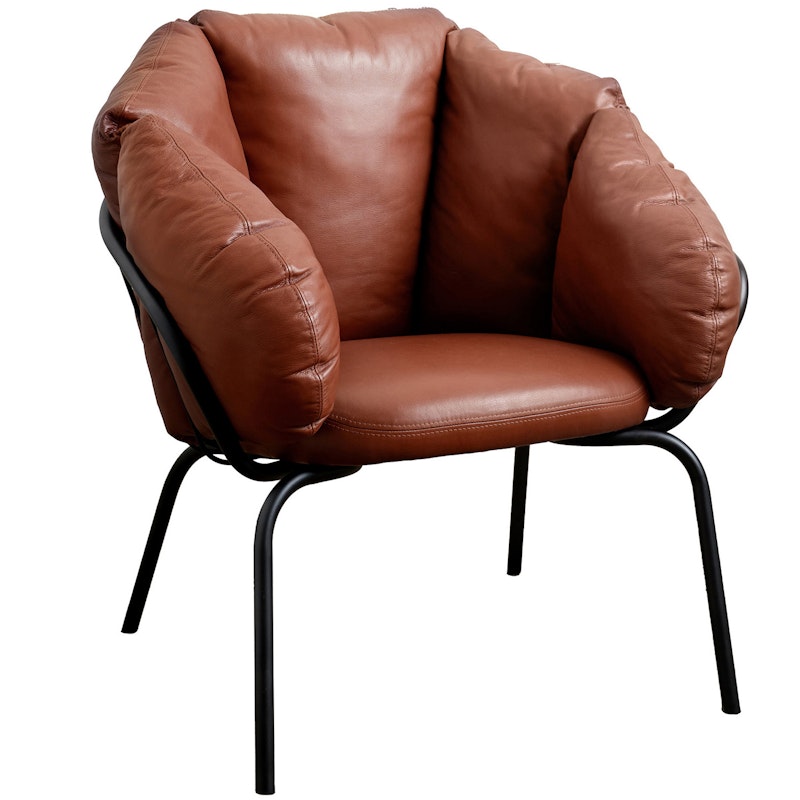 Same Easy Armchair, Brown Leather / Black