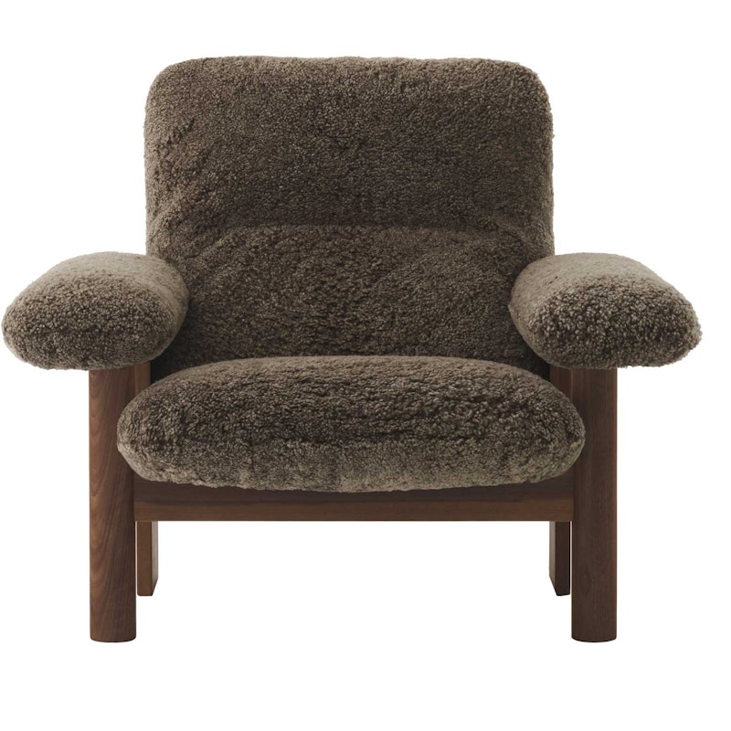 Brasilia Armchair Dark Stained Oak / Sheepskin Root